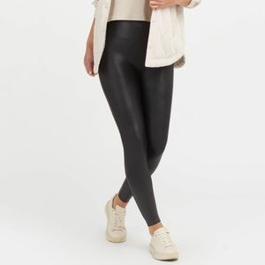 spanx faux leather leggings size 1x euc